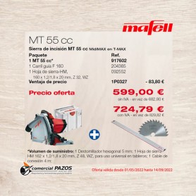 Sierra de incisión MT 55 cc en MidiMAX - 1P0327 - Promoción Mafell - 0