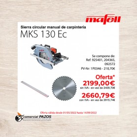 Sierra circular manual de carpintería MKS 130 Ec - 1P0346 - Promoción Mafell