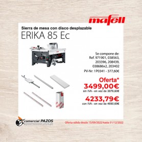 Sierra de mesa con disco desplazable ERIKA 85 Ec - 1P0341 - Promoción Mafell