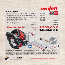 Sierra circular manual K 65 18M bl en T-MAX - 1P0152 - Promoción Mafell - 0