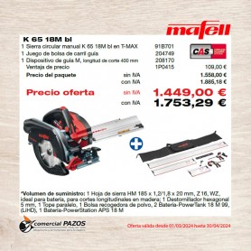Sierra circular manual PURE K 65 18M bl - 1P0386 - Promoción Mafell - 1