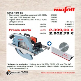 Sierra circular manual MKS 130 Ec - 1P0183 - Promoción Mafell