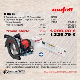 Sierra circular manual K 85 Ec en L-MAX - 1P0145 - Promoción Mafell - 0