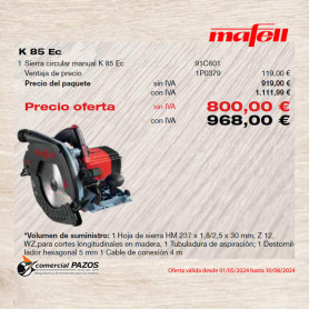 Sierra circular manual K 85 Ec - 1P0379 - Promoción Mafell