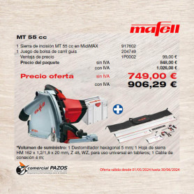 Sierra de incisión MT 55 cc MidiMAX en T-MAX en F 160 - 1P0002 - Promoción Mafell