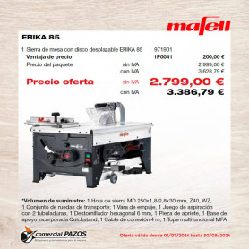 Sierra de mesa con disco desplazable ERIKA 85 - 1P0178 - Promoción Mafell - 1