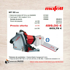 Sierra de incisión MT 55 cc MidiMAX en T-MAX en F 160 - 1P0006 - Promoción Mafell