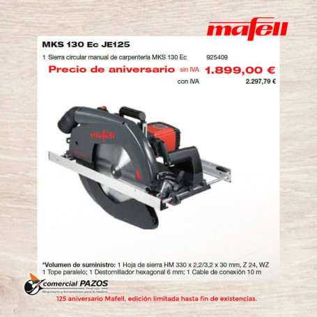 Sierra circular manual de carpintería MKS 130 Ec 925409 Mafell - 1