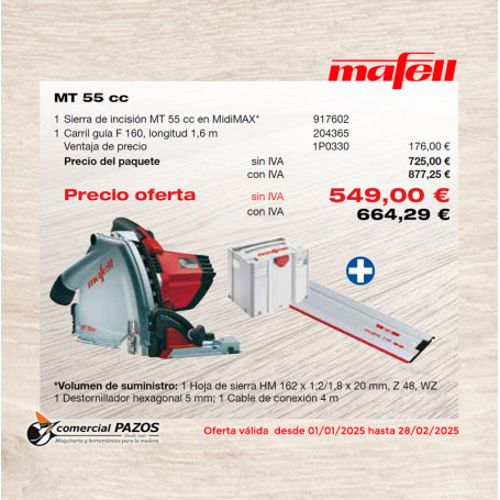 Sierra de incisión MT 55 cc en MidiMAX - 1P0330 - Promoción Mafell - 0