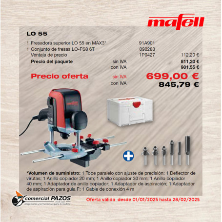 Fresadora superior LO 55 en MAX3 - 1P0422- Promoción Mafell - 0