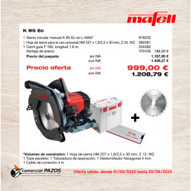 K 85 Ec en L-MAX & Hoja de sierra HM Z 12 - 1P0105 - Promoción Mafell