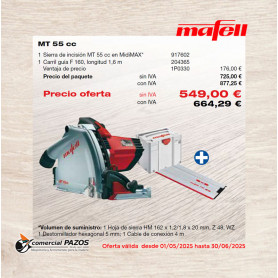 Sierra de incisión MT 55 cc en MidiMAX - 1P0330 - Promoción Mafell