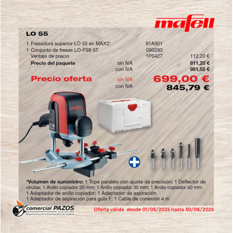 Fresadora superior LO 55 en MAX3 - 1P0427 - Promoción Mafell