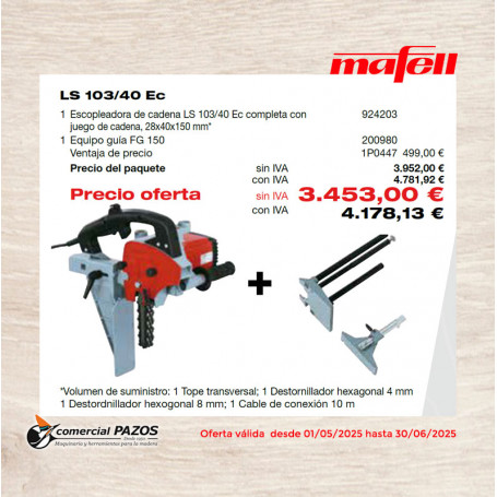 Escopleadora de cadena LS 103/40 Ec completa - 1P0447 - Promoción Mafell - 1