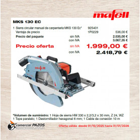 Sierra circular manual de carpintería MKS 130 Ec - 1P0229 - Promoción Mafell - 1