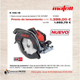 Sierra circular manual de batería K 105-18 PURE 91D302 Mafell