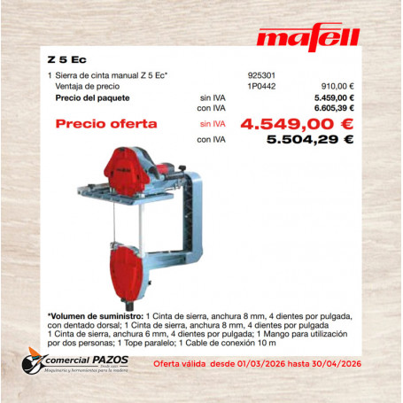 Sierra de cinta manual Z 5 Ec - 1P0442 - Promoción Mafell