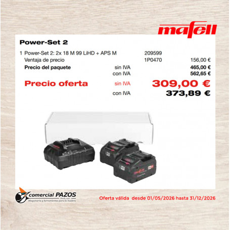 Power-Set 2: 2x 18 M 99 LiHD + APS M - 1P0470 - Promoción Mafell - 0