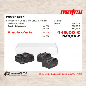Power-Set 4: 2 x 18 M 144 LiHDX + APS M+ - 1P0460 - Promoción Mafell - 0