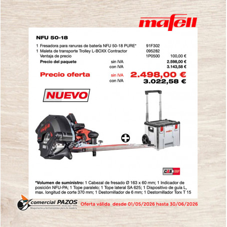 Fresadora para ranuras de batería NFU 50-18 PURE 1P0500 Mafell - 0
