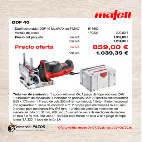 Sistema Duo Mechonador DDF 40 MaxiMAX - 1P0234 - Promoción Mafell