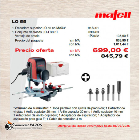 Fresadora superior LO 55 - 1P0422 - Promoción Mafell