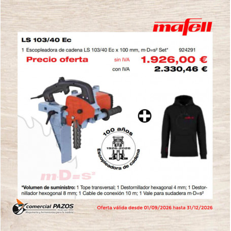 Escopleadora de cadena LS 103/40 Ec completa - 924291 - Promoción Mafell