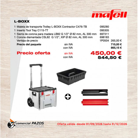 Maleta de transporte Trolley L-BOXX Contractor C476-TB - 1P0504 - Promoción Mafell
